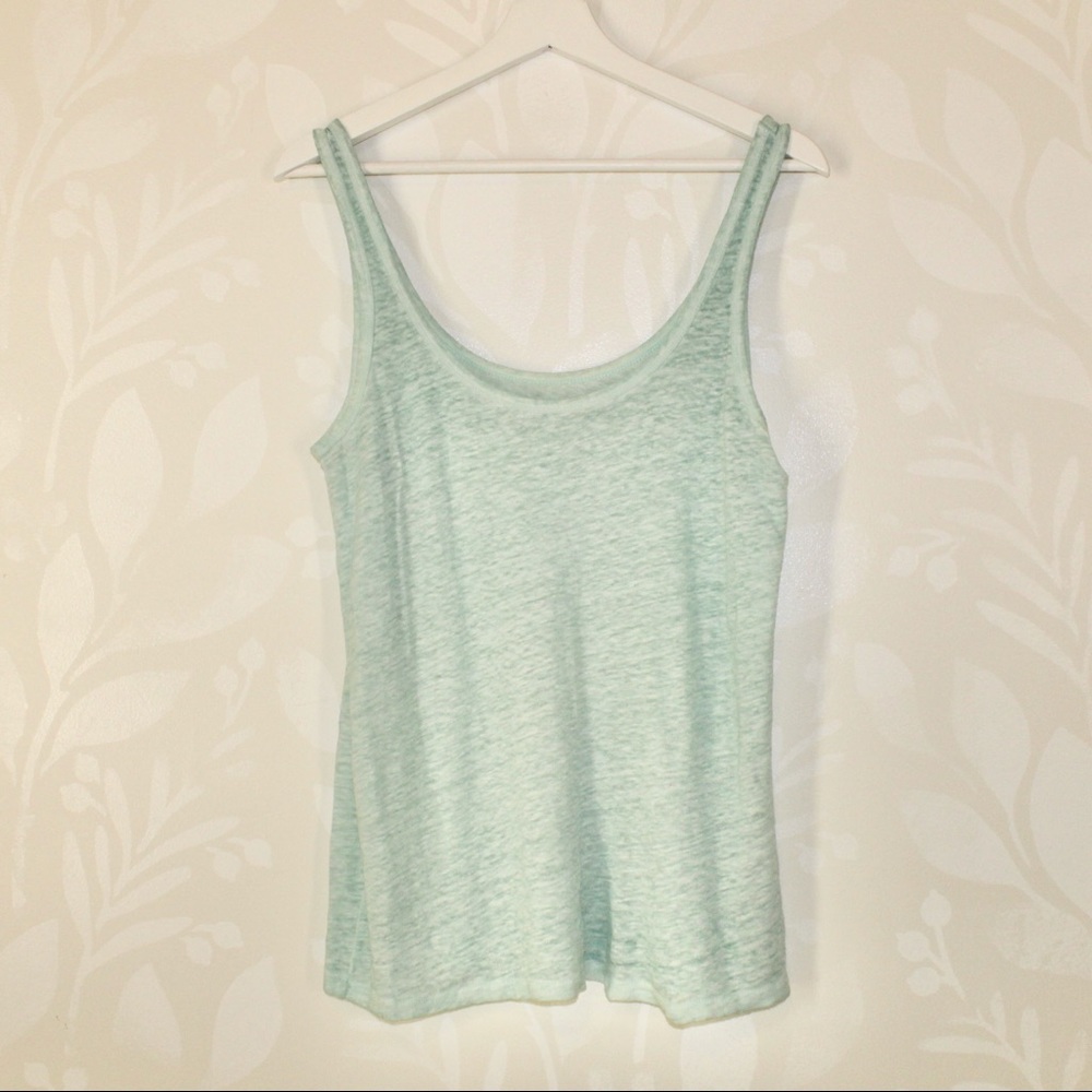J Crew Light Blue Tank 100% Linen Small